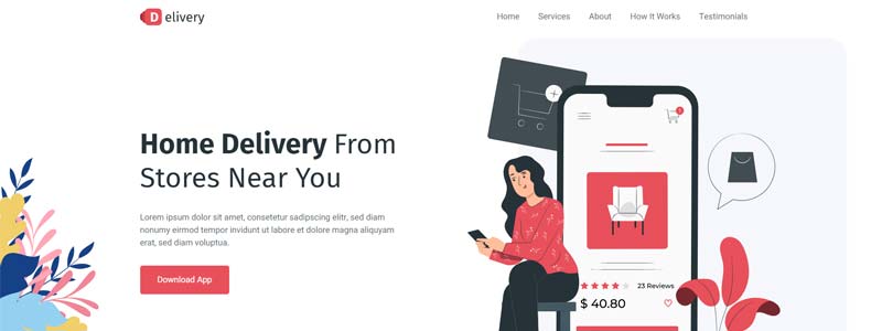 delivery landing page