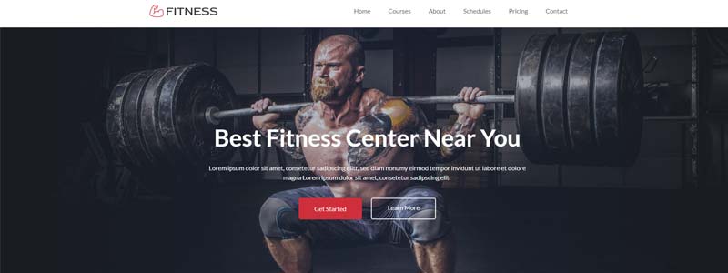 fitness landing page