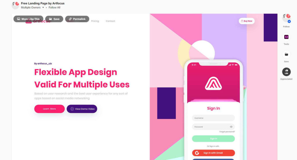 Free Landing Page by Artfocus