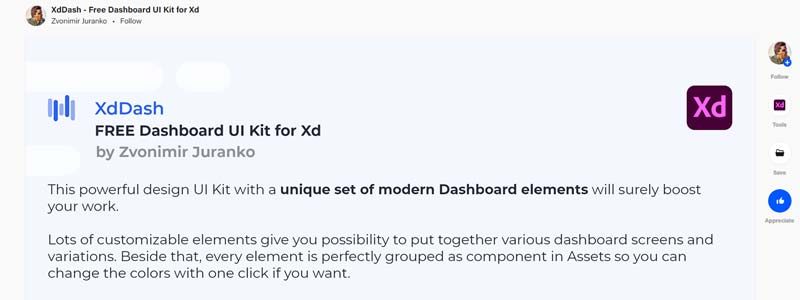 XdDash - Free Dashboard UI Kit